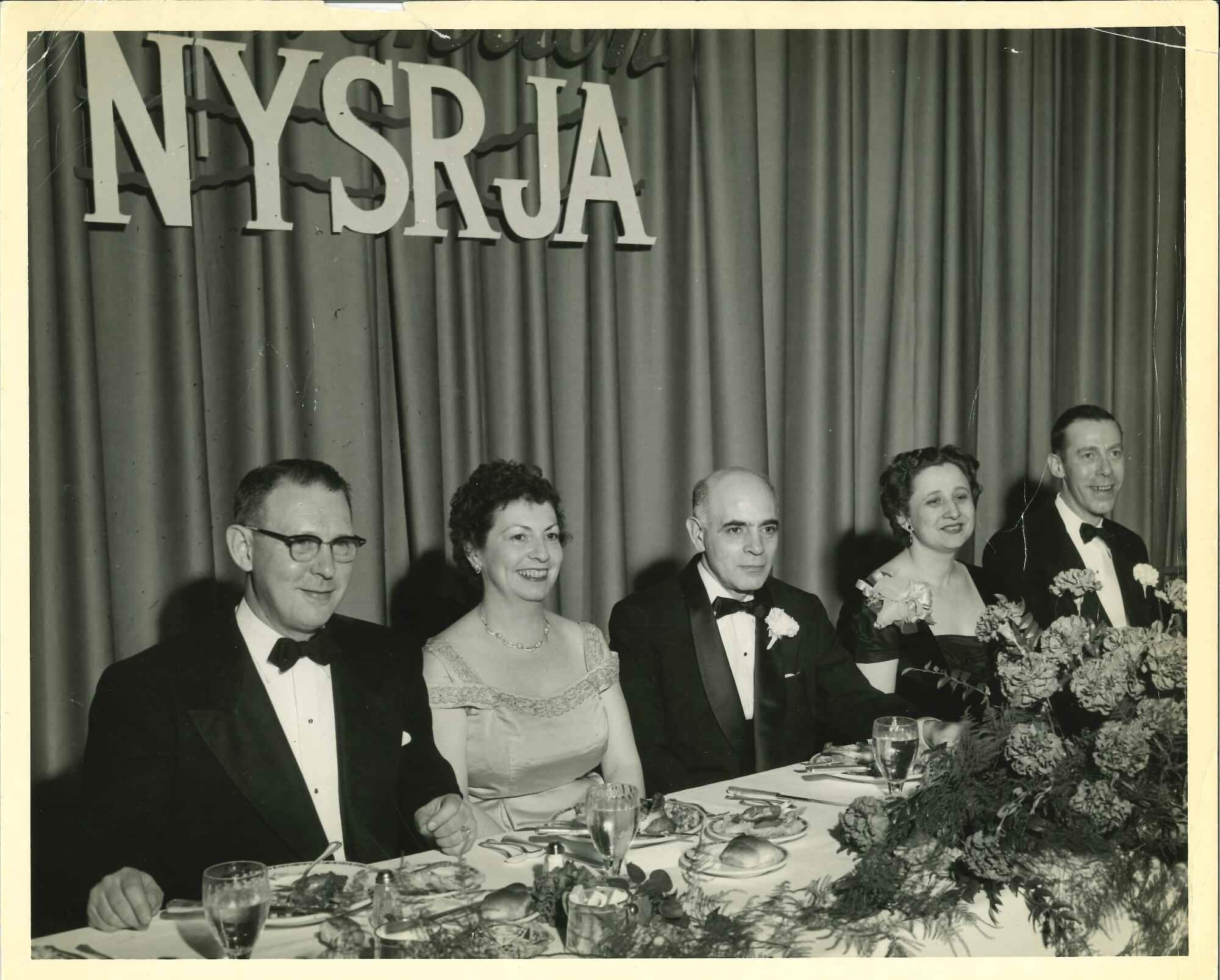 Meyer and Adele Wilson (third and fourth from left) at a NYSRJA meeting